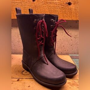 Target Black Boots with Red Accents